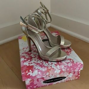 Chinese Laundry Imagination metallic gold heels